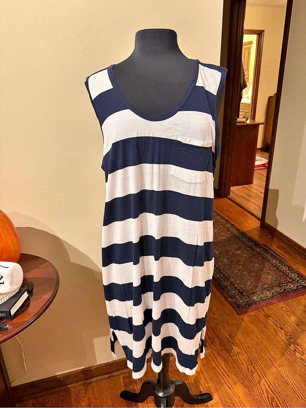 J.Crew Striped Cotton Midi Dress Size Large